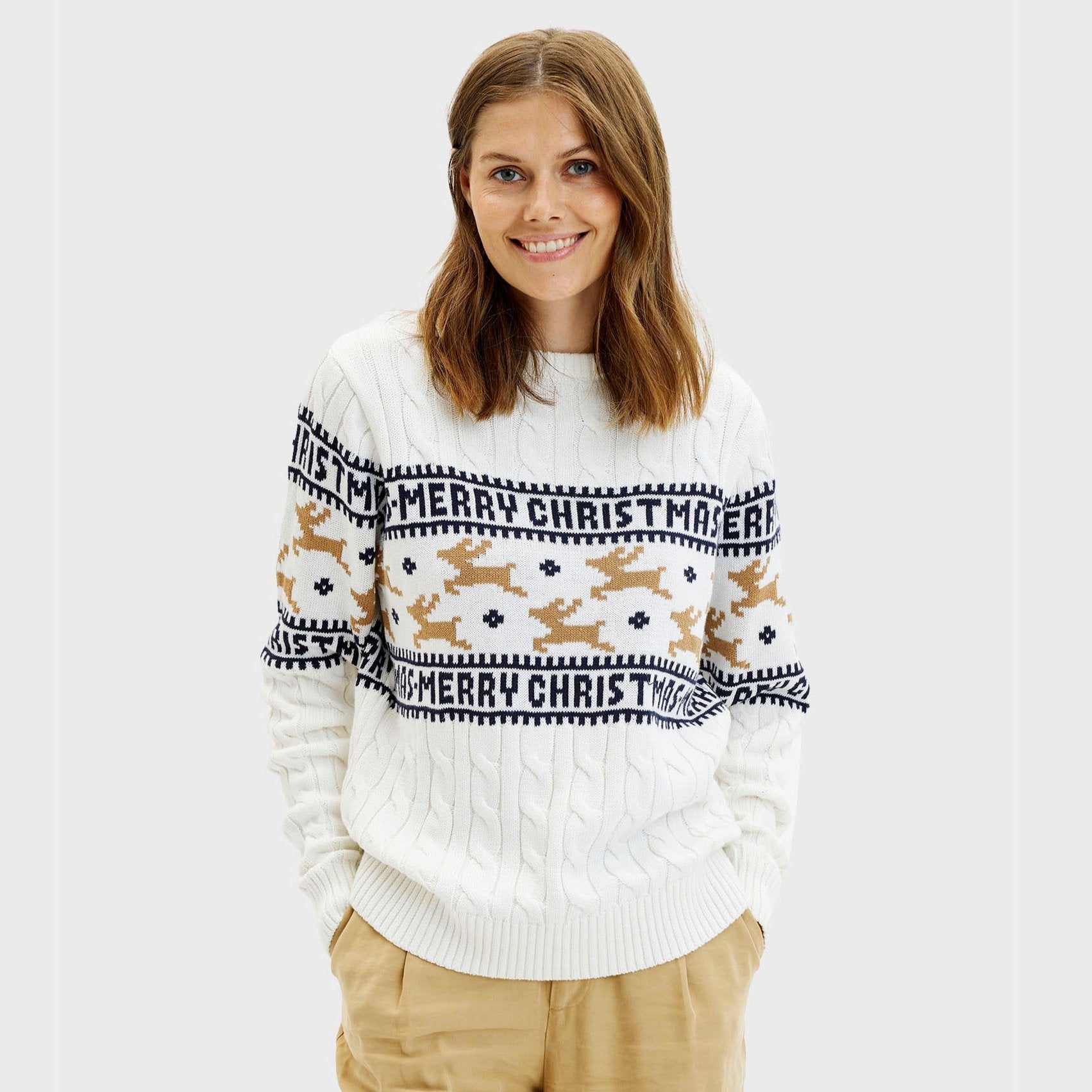 The Elegant White Christmas Sweater β Women